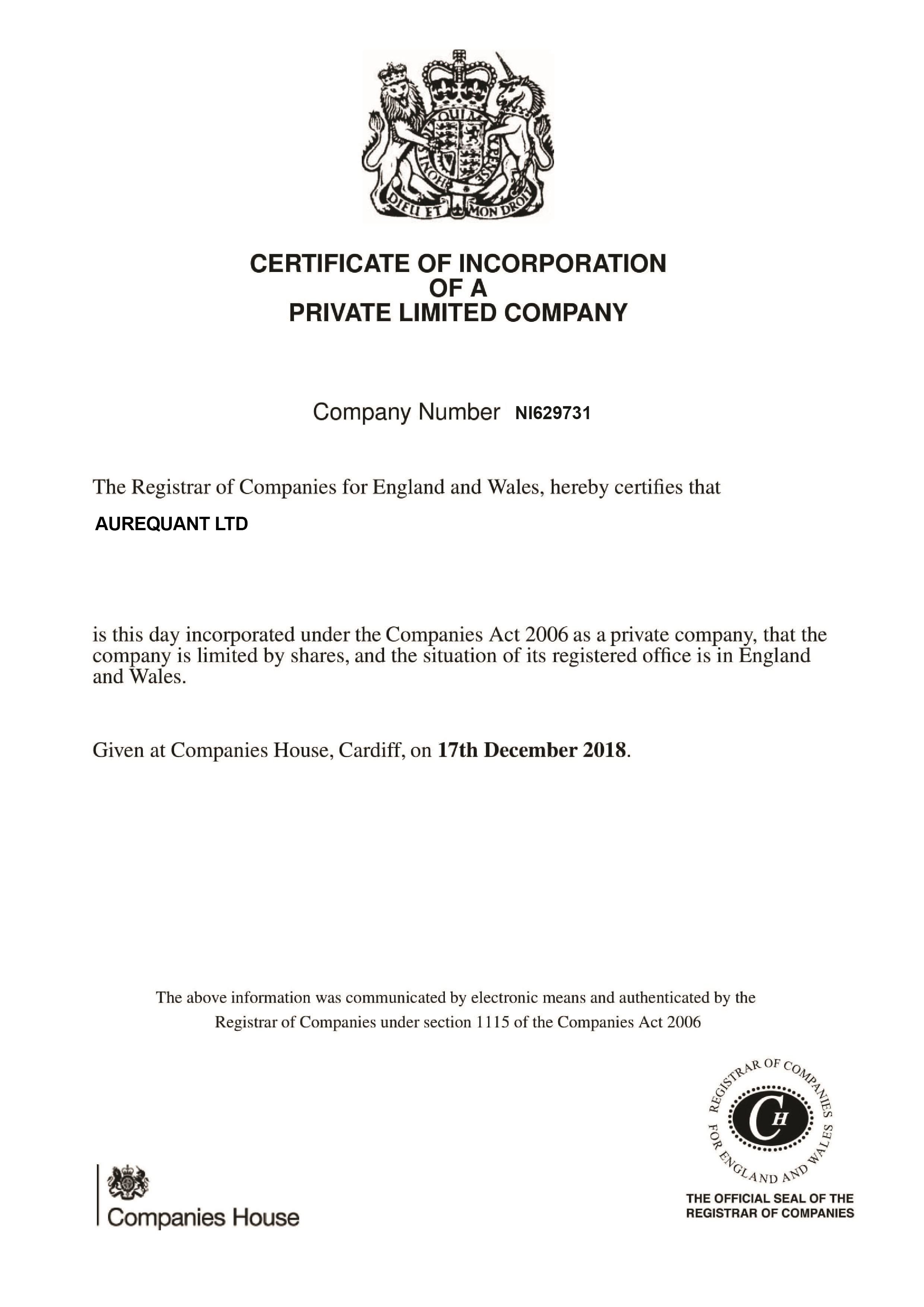 Certificate